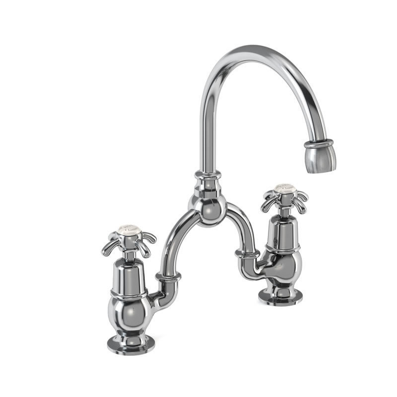 Anglesey Medici 2 tap hole arch mixer with curved spout (200mm centres) 